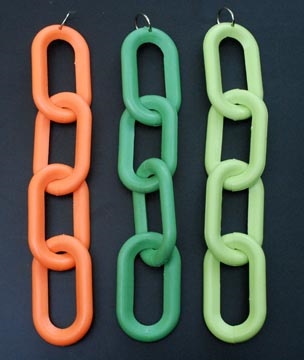 5"-4 Link Flo Orange Plastic Chain